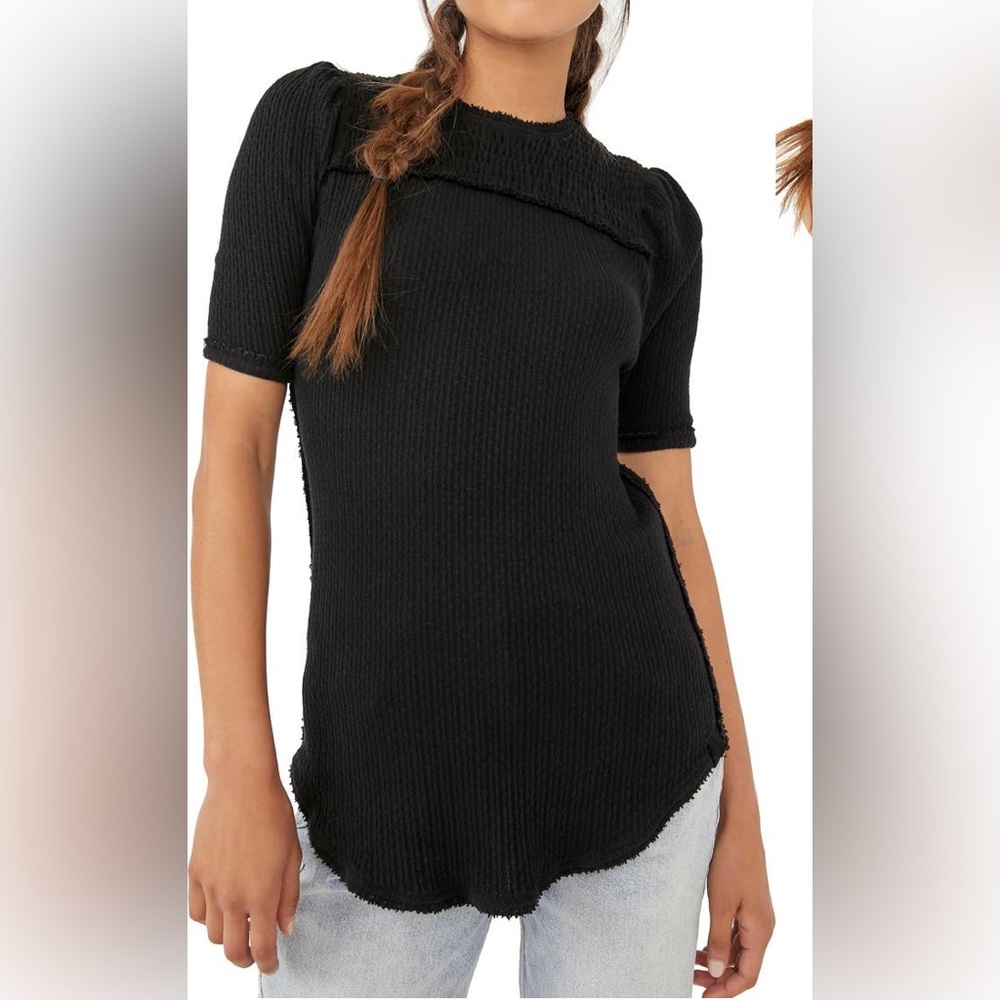 We the Free black tunic short sleeve top size medium